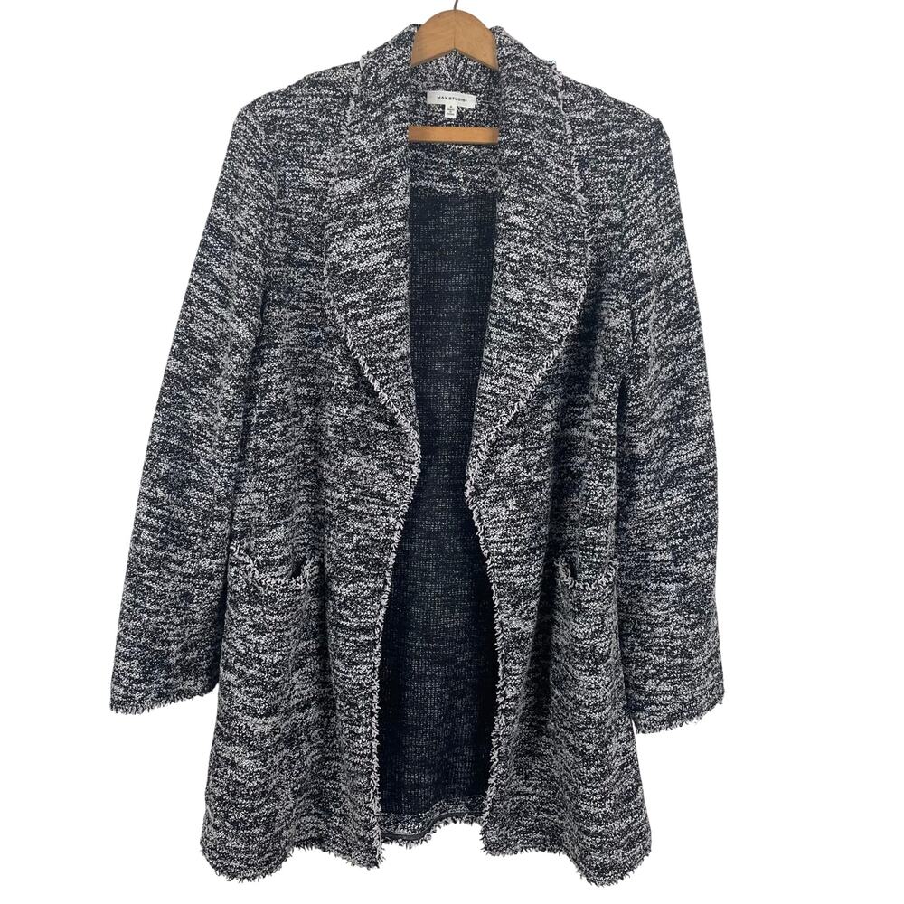 Max Studio Women Open Cardigan Sweater Small Preppy Career Office Warm Layering